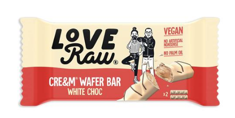 LoveRaw推出纯素白巧克力奶油威化棒