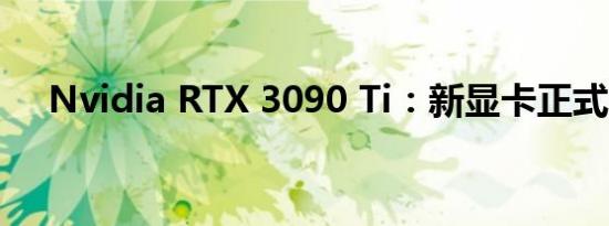 Nvidia RTX 3090 Ti：新显卡正式亮相