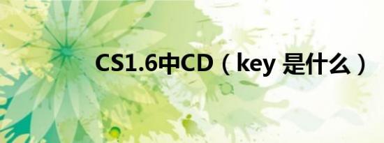 CS1.6中CD（key 是什么）