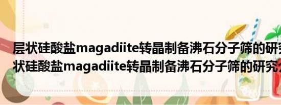 层状硅酸盐magadiite转晶制备沸石分子筛的研究（关于层状硅酸盐magadiite转晶制备沸石分子筛的研究介绍）